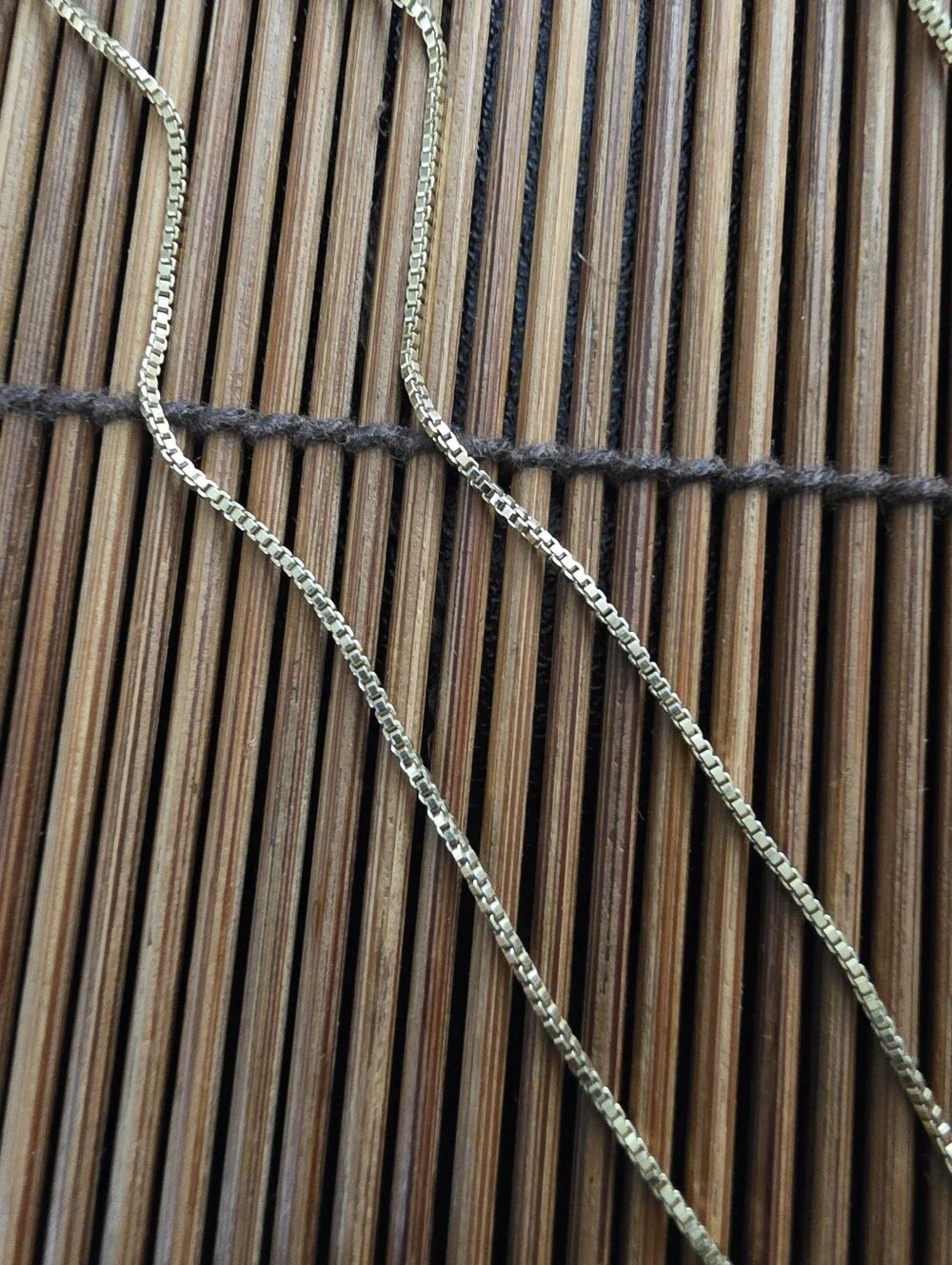 925 Silver Box Yellow Gold Chain